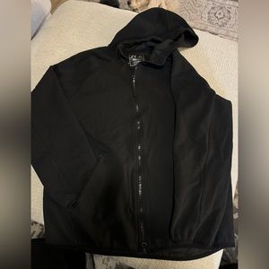 RUSSELL Fusion Knit HOODIE Full Zip BLACK Jacket ~ MEN'S ~  M (38-40) ~ Unisex